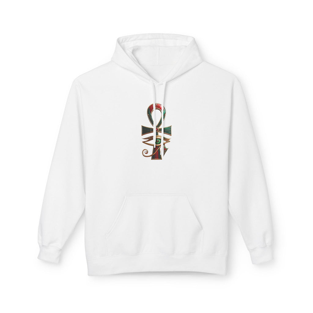 Unisex Egyptian Ankh Fleece Hoodie - Softstyle Midweight Apparel for Spiritual Connection