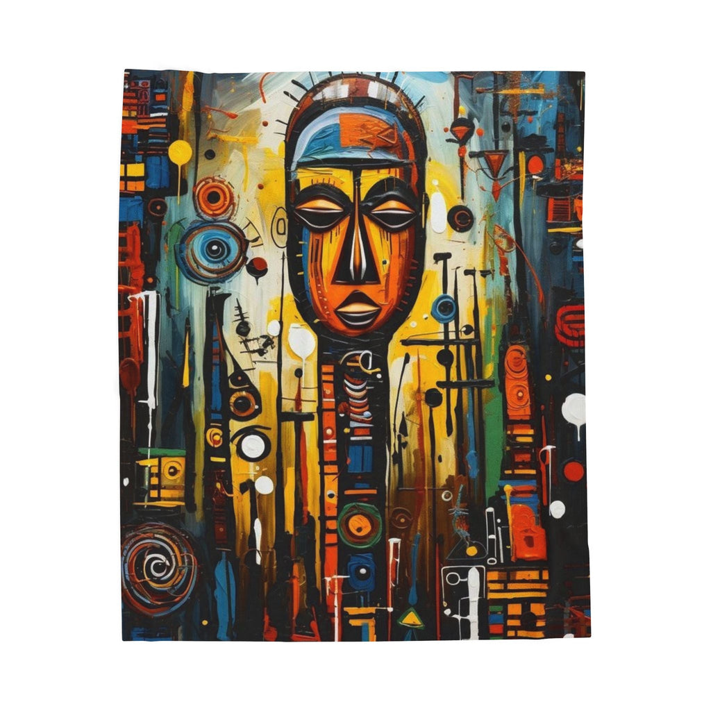 Vibrant Art-Inspired Velveteen Plush Blanket - Cozy Home Décor for Creative Souls
