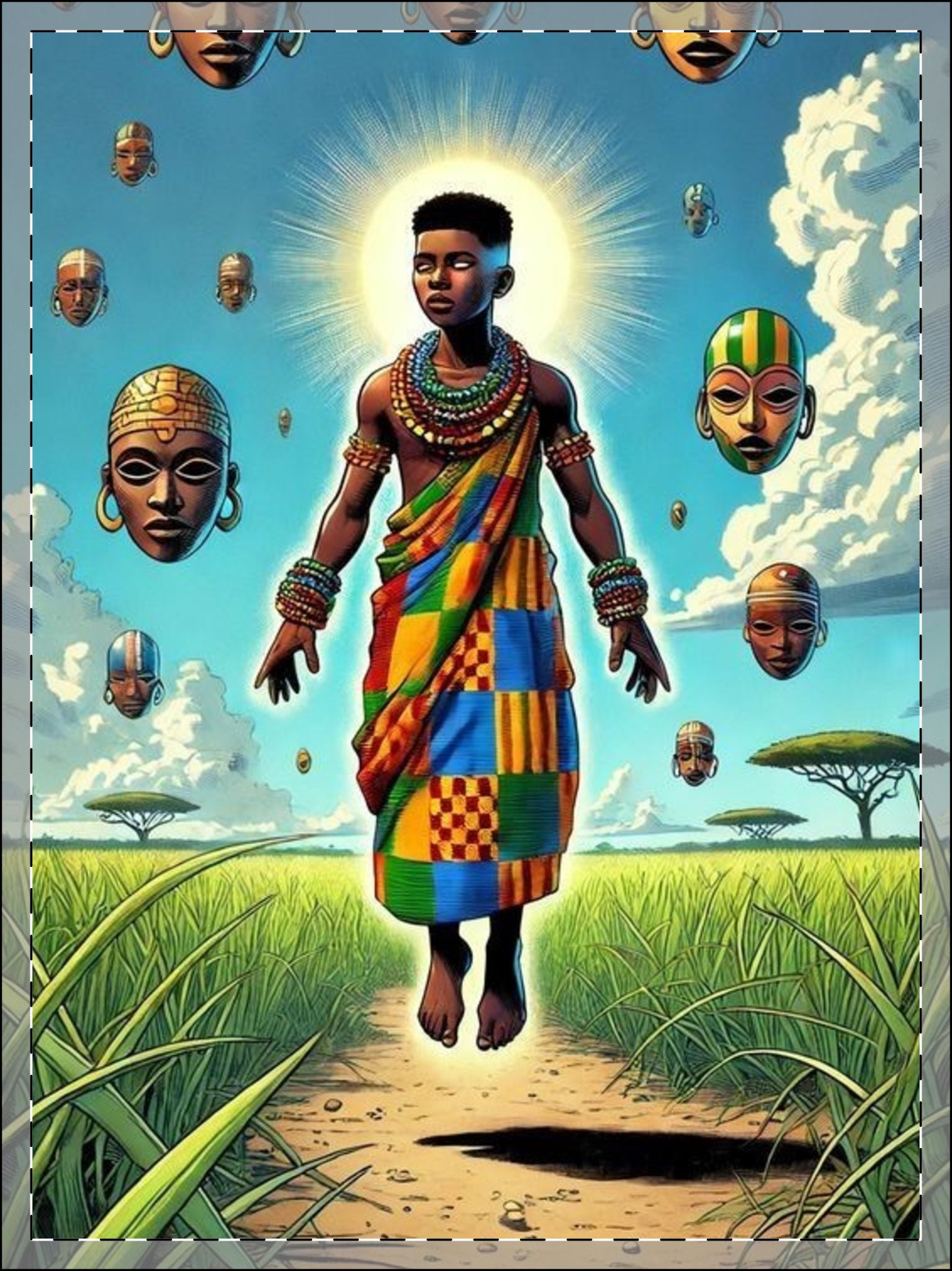 Vibrant Framed Poster - Afrocentric Art, Home Decor, Wall Art, Gift for Art Lovers, Cultural Artwork, African Heritage