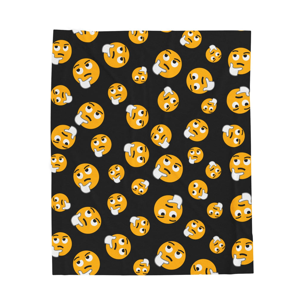 Whimsical Emoji Velveteen Plush Blanket for Cozy Nights, Fun Gift for Teens, Home Decor, Snuggle Up, Perfect for Sleepovers